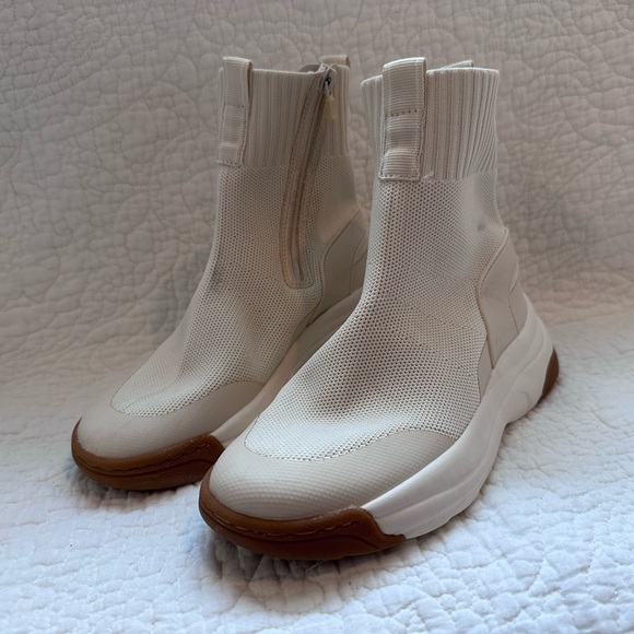 ZARA Girls White Knit Sock High Top Chunky Trainer/Sneaker (Size 34/ US 3.5) Sho - Picture 12 of 14